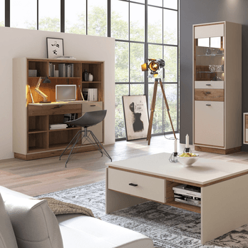 Sekretář RIVERO RIVB02 šedá/dub tmavý 1