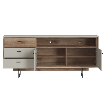 Komoda RIVERO RIVK01 šedá/dub tmavý 1