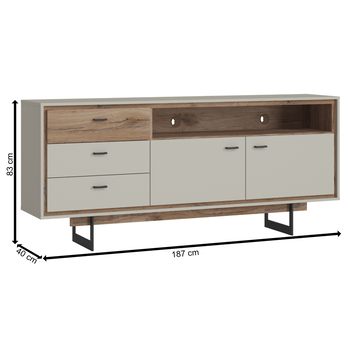 Komoda RIVERO RIVK01 šedá/dub tmavý 8