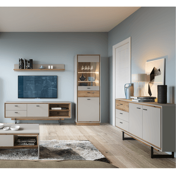 Komoda  RIVERO RIVK03 šedá/dub tmavý 1