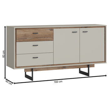 Komoda  RIVERO RIVK03 šedá/dub tmavý 3