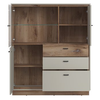 Vitrína RIVERO RIVV03 šedá/dub tmavý 2