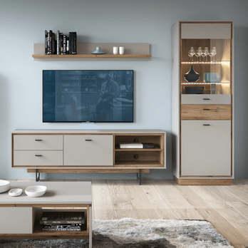 Vitrína RIVERO RIVV04 šedá/dub tmavý 1