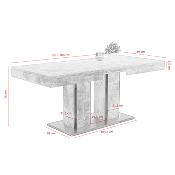 Jídelní set RODA beton/antracitová/šedá 4