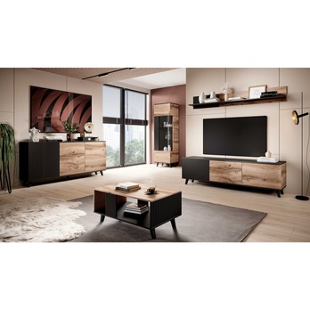 TV komoda RONDUM dub wotan/černá, šířka 180 cm 1