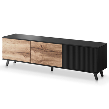 TV komoda RONDUM dub wotan/černá, šířka 180 cm 2