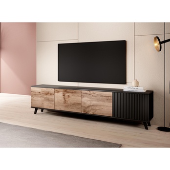 TV komoda RONDUM dub wotan/černá, šířka 200 cm 1