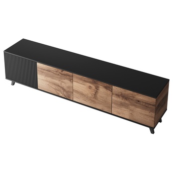 TV komoda RONDUM dub wotan/černá, šířka 200 cm 4