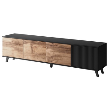 TV komoda RONDUM dub wotan/černá, šířka 200 cm 5