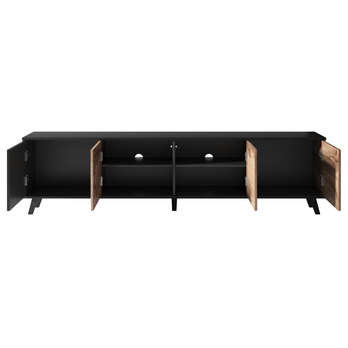 TV komoda RONDUM dub wotan/černá, šířka 200 cm 7