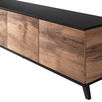 TV komoda RONDUM dub wotan/černá, šířka 200 cm 8