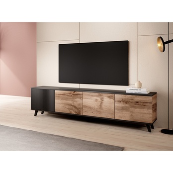 TV komoda RONDUM dub wotan/černá, šířka 200 cm 10