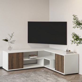 TV stolek ROSA bílá/ořech 1