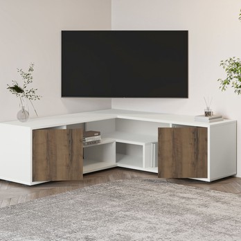 TV stolek ROSA bílá/ořech 2