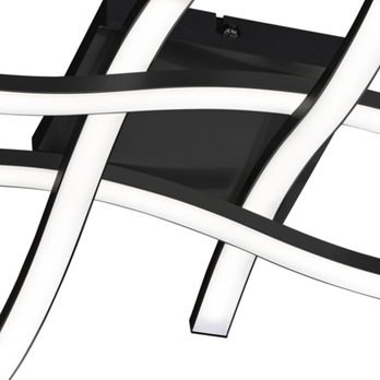 Stropní LED svítidlo ROUTE 3 matná černá, šířka 46 cm 2