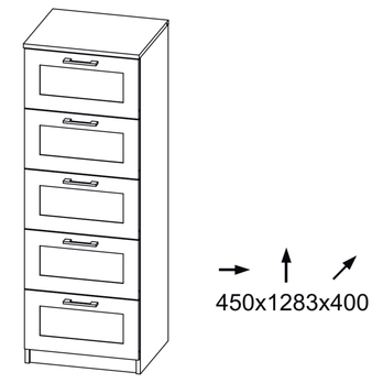 Komoda ROYAL 5 matná bílá 4