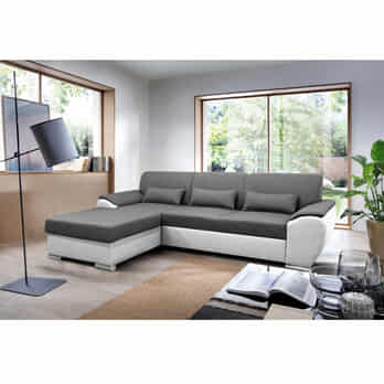 Sedací souprava ROYAL MINI levá, šedá/bílá 1