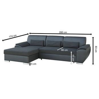 Sedací souprava ROYAL MINI levá, černá 4
