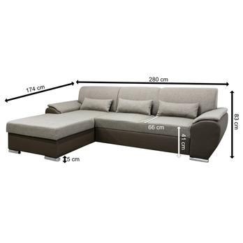 Sedací souprava ROYAL MINI levá, světle hnědá 8
