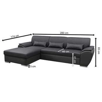 Sedací souprava ROYAL MINI levá, šedá 6