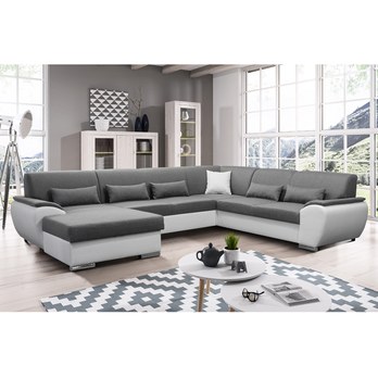 Sedací souprava ROYAL U levá, šedá/bílá 1