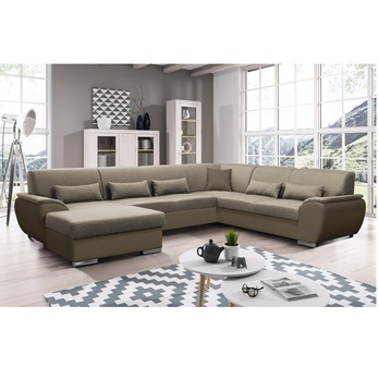 Sedací souprava ROYAL U levá, světle hnědá 1