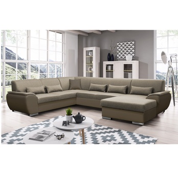 Sedací souprava ROYAL U pravá, světle hnědá 1