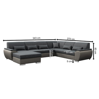 Sedací souprava ROYAL U levá, šedá 6