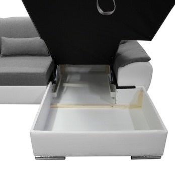 Sedací souprava ROYAL U pravá, šedá/bílá 3