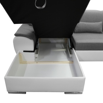 Sedací souprava ROYAL U levá, šedá/bílá 3