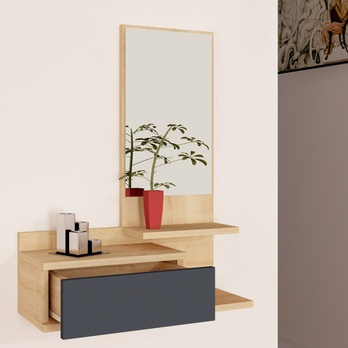 Předsíňová sestava ROZELLA přírodní/antracitová 2