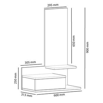 Předsíňová sestava ROZELLA přírodní/antracitová 3