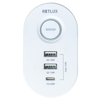 Prodlužovací kabel na stůl RPC 72 bílá, 3 zásuvky, 2x USB-A, 1x USB-C, délka 1,5 m 4