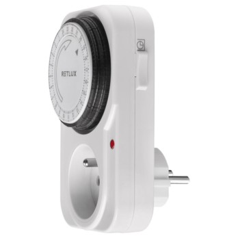 Spínací zásuvka mechanická RST10MD bílá, denní 2