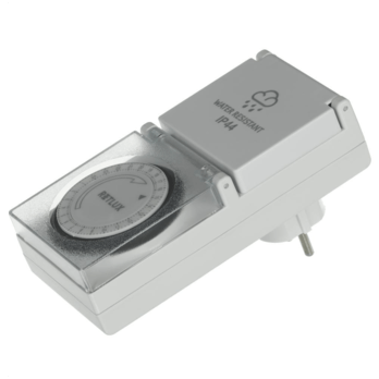 Venkovní spínací zásuvka mechanická RST12MDO bílá, denní 2