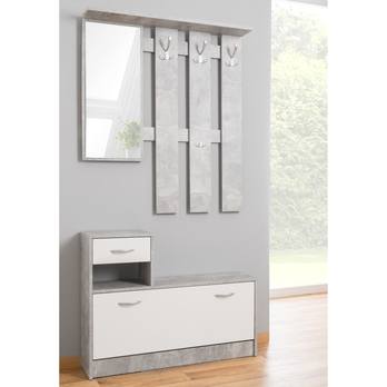 Předsíňová sestava RUBIE beton/bílá 4