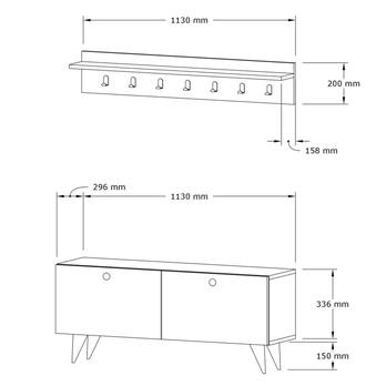 Předsíňová sestava  RUPA ořech 4