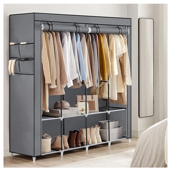 Látková šatní skříň RYG 3 šedá 1