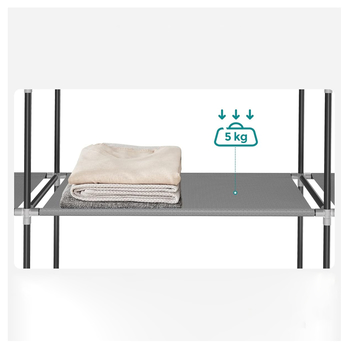 Látková šatní skříň RYG 3 šedá 3