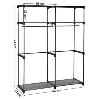 Látková skříň RYG02 šedá 7