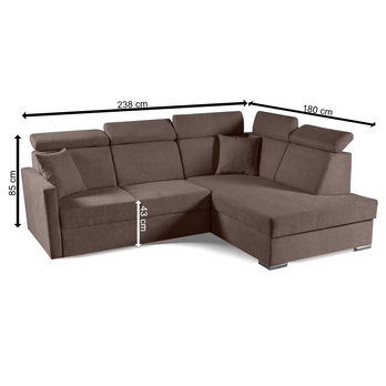 Sedací souprava SABRI I pravá, hnědá 4