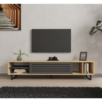 TV komoda SAFIR borovice/antracitová 1