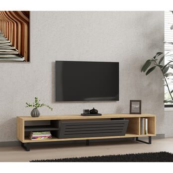 TV komoda SAFIR borovice/antracitová 2