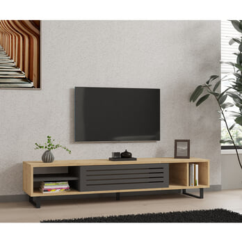TV komoda SAFIR borovice/antracitová 3