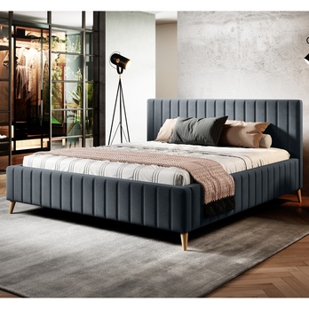 Postel SAGA 1 tmavě šedá, 160x200 cm 1