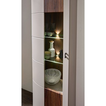 Vitrína SAIGON ořech/barva čedič 1