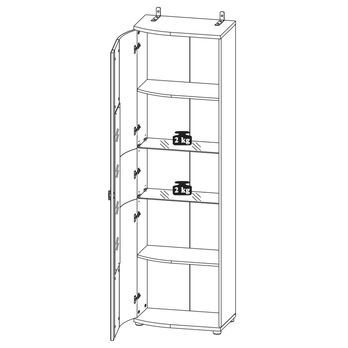 Vitrína SAIGON ořech/barva čedič 6