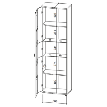 Vitrína SAIGON ořech/barva čedič 7