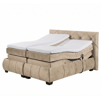 Polohovací postel s matrací a topperem SALENA béžová, 160x200 cm 2