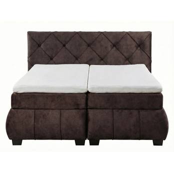 Polohovací postel s matrací a topperem SALENA tmavě hnědá, 160x200 cm 3